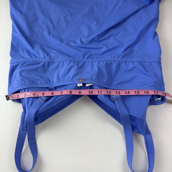 Anne Cole Tankini Swim Top Womens 22W Periwinkle Blue Ruched Underwire Plus Size - Picture 8 of 11